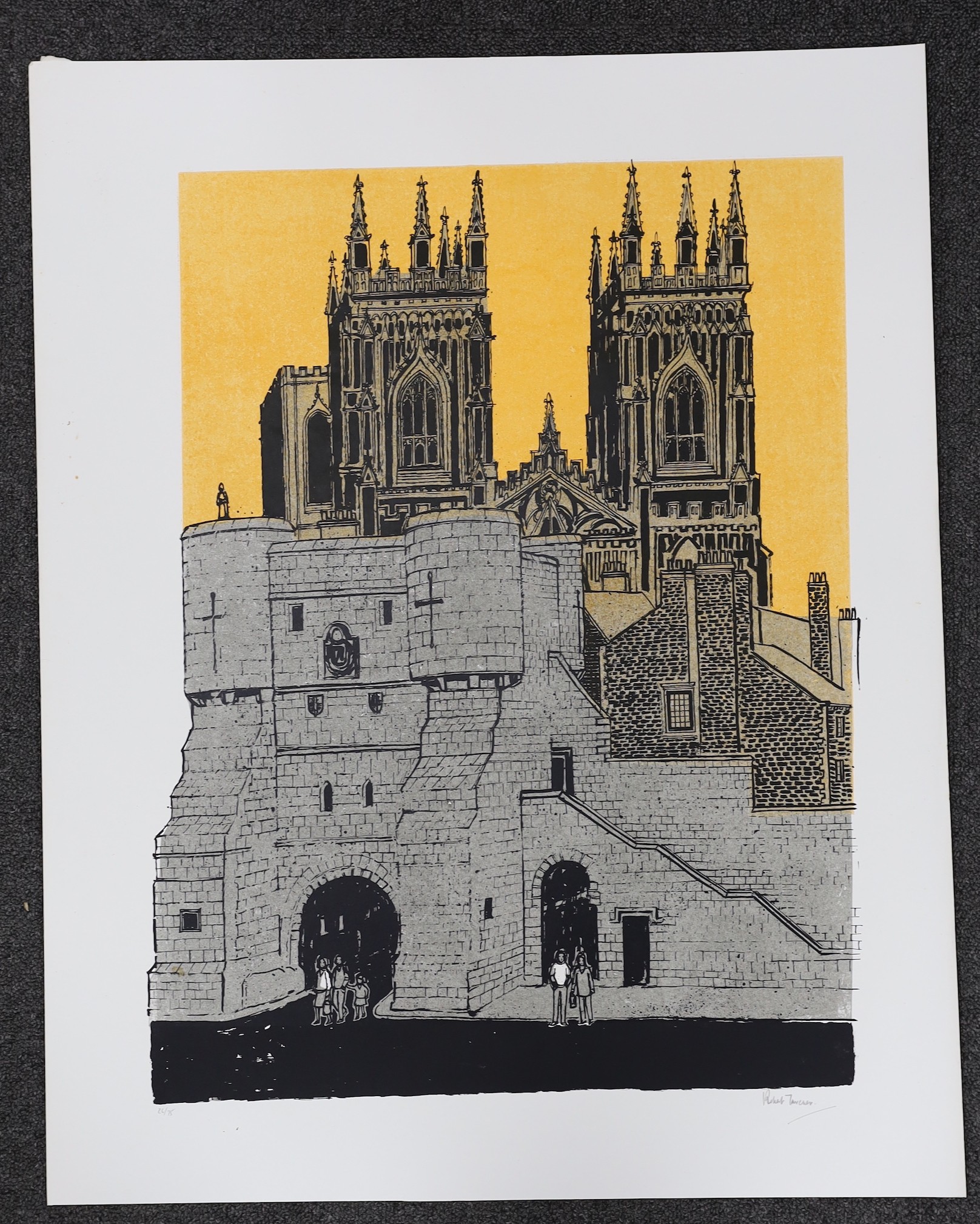 Robert Tavener (1920-2004), wood engraving, York Minster, signed number 26/75, overall 75 x 59.5cm